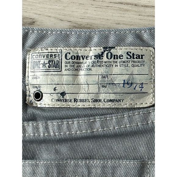 Converse One Star Jeans Womens Size 4 Gray Faded Mid Rise Boot Denim Y2K - Picture 7 of 12